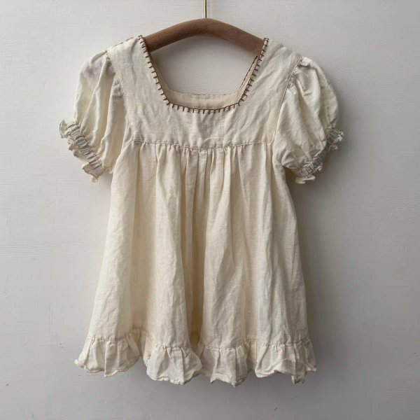 花花刺繡泡泡袖洋裝 image 1 of 0