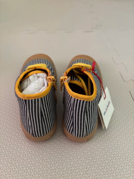 深藍色條紋狀色高筒休閒鞋 image 1 of 0