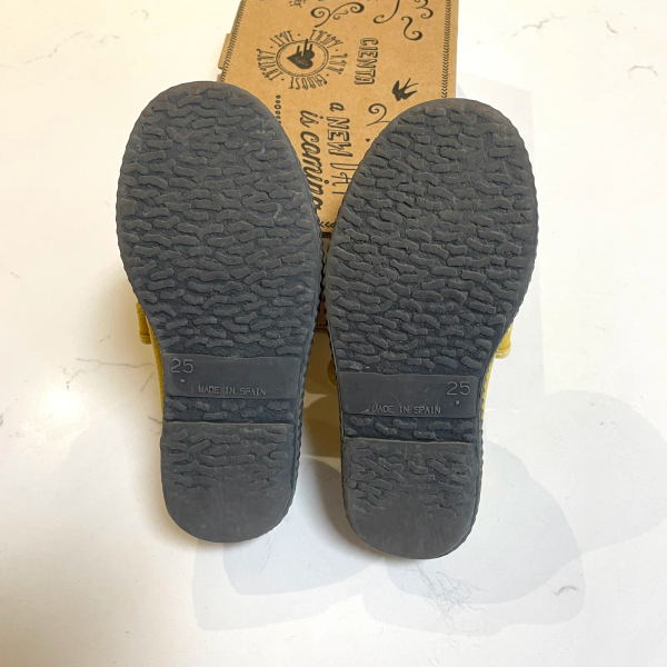 CIENTA  香香鞋黑底洗舊布料瑪莉珍 芥末黃 25 image 1 of 0