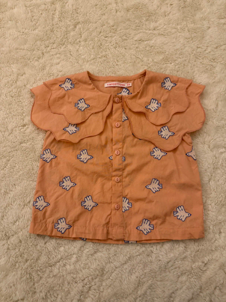 可愛小鳥荷葉領襯衫 image 1 of 0