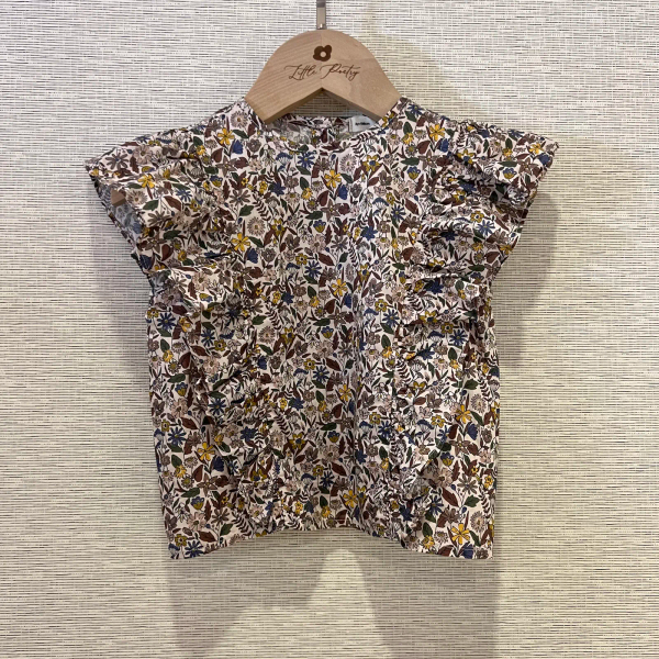 印花荷葉袖上衣 image 1 of 0
