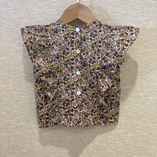 印花荷葉袖上衣 image 1 of 0