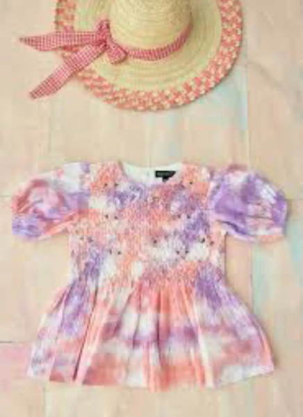 Handsmock Blouse - Violet Tie Dye 手染上衣 image 1 of 0