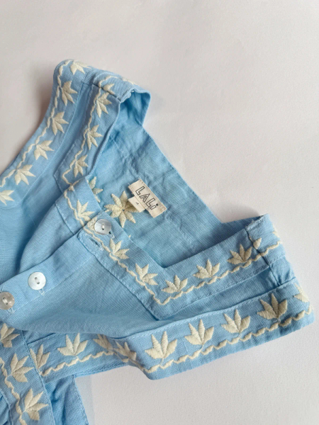 Clara Romper Airy Blue Linen image 1 of 0