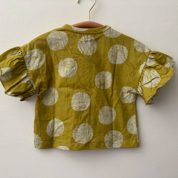 FRILL T-SHIRT - AVOCADO CANDY大波點蛋糕袖上衣 image 1 of 0