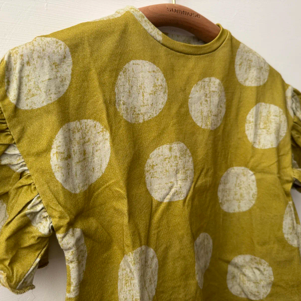 FRILL T-SHIRT - AVOCADO CANDY大波點蛋糕袖上衣 image 1 of 0