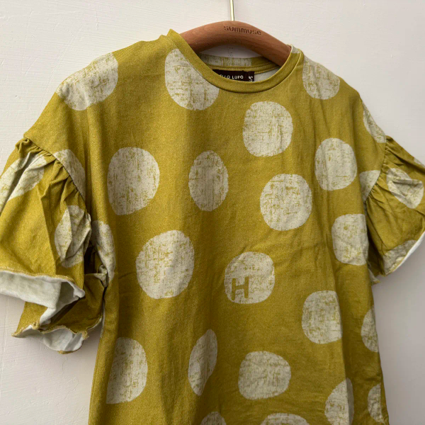 FRILL T-SHIRT - AVOCADO CANDY波點蛋糕袖上衣 image 1 of 0