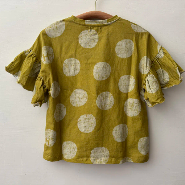 FRILL T-SHIRT - AVOCADO CANDY波點蛋糕袖上衣 image 1 of 0