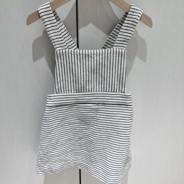 Navy stripe overall dress image 1 of 0