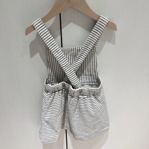 Navy stripe overall dress image 1 of 0
