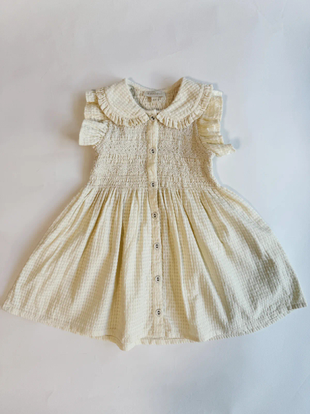 JE限定聯名-Ibiza Ruffle Top in Natural Check image 1 of 0