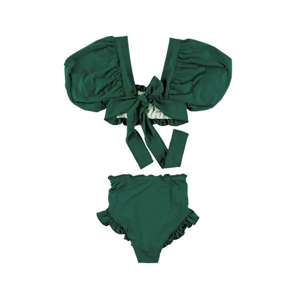 Bikini Puffed Sleeve - Cactus (Lycra) 仙人掌綠泡泡袖比基尼泳衣 2件式 image 1 of 0
