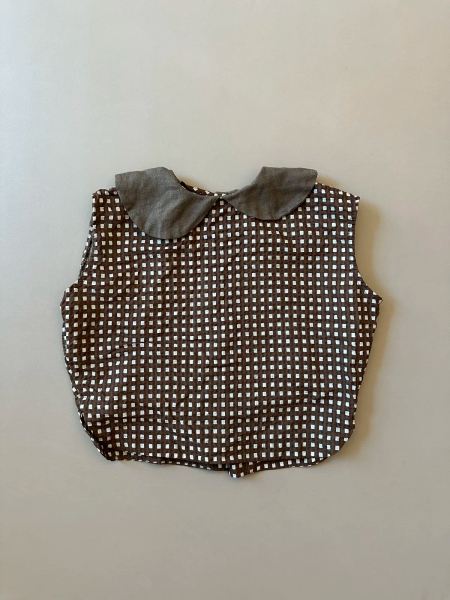 Hello Lupo - Nico blouse - chocolate quadri image 1 of 0