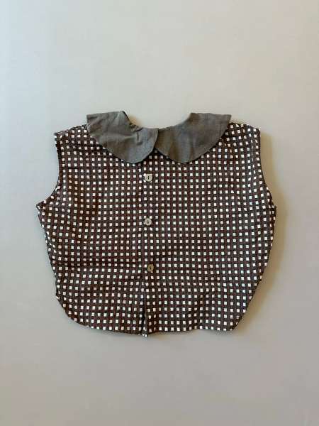 Hello Lupo - Nico blouse - chocolate quadri image 1 of 0