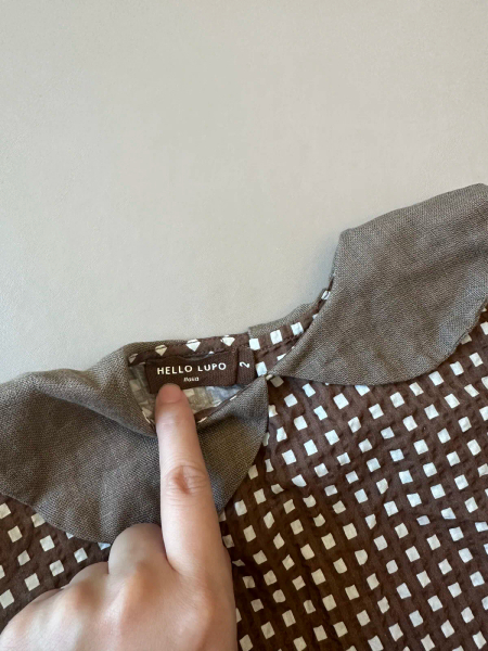 Hello Lupo - Nico blouse - chocolate quadri image 1 of 0