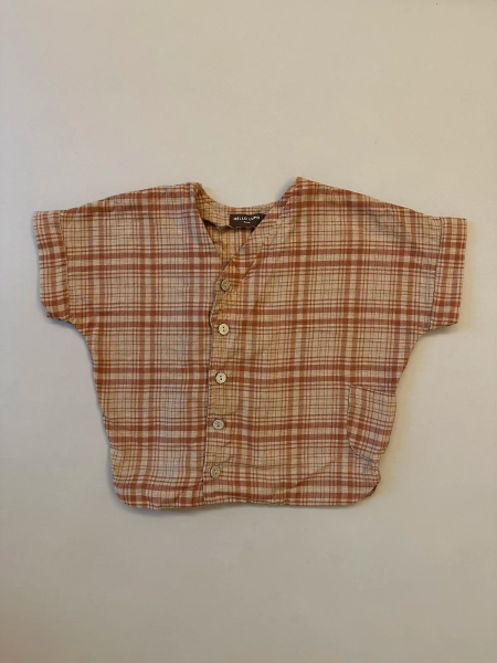 Hello Lupo - Zen shirt short sleeved - arancione quadri image 1 of 0