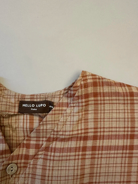 Hello Lupo - Zen shirt short sleeved - arancione quadri image 1 of 0
