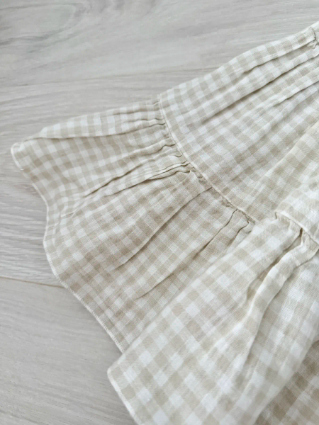 Boho Dress - Beige Gingham image 1 of 0