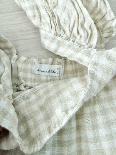 Boho Dress - Beige Gingham image 1 of 0