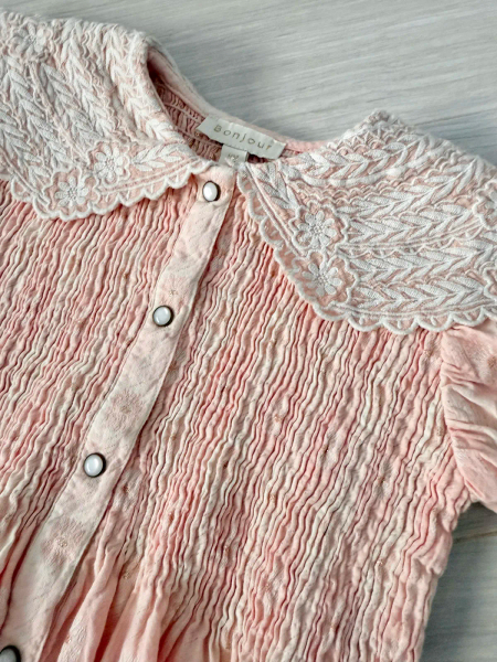Bonjour Exclusive Pink Tunic Blouse + 髮夾 image 1 of 0