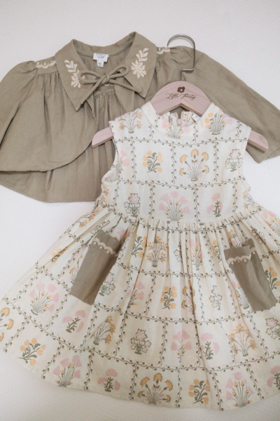 Ada dress set - cabin quilt floral cream/sage image 1 of 0