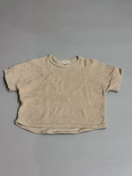 米黃色毛巾布上衣 image 1 of 0