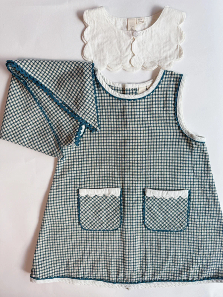 (整套含頭巾、領片販售)Hannah Dress Rustic Check image 1 of 0