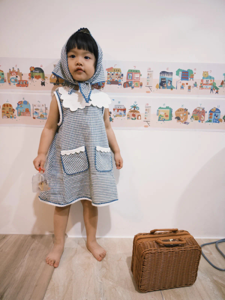 (整套含頭巾、領片販售)Hannah Dress Rustic Check image 1 of 0