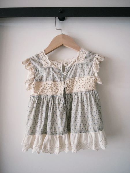 Ava Blouse-calico floral in blue image 1 of 0