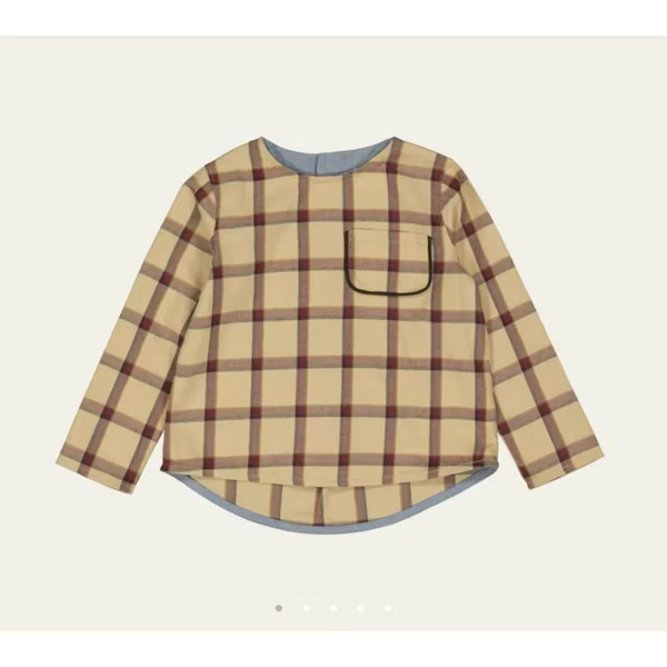 LOIR Paris 有機棉香草格子長袖襯衫Top Trudaine Tartan 6y image 1 of 0
