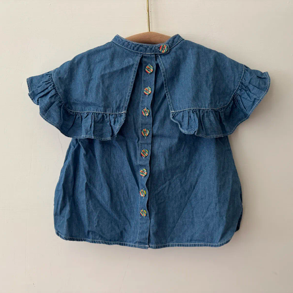 Big collar sleeveless shirt大領子上衣(牛仔藍) image 1 of 0