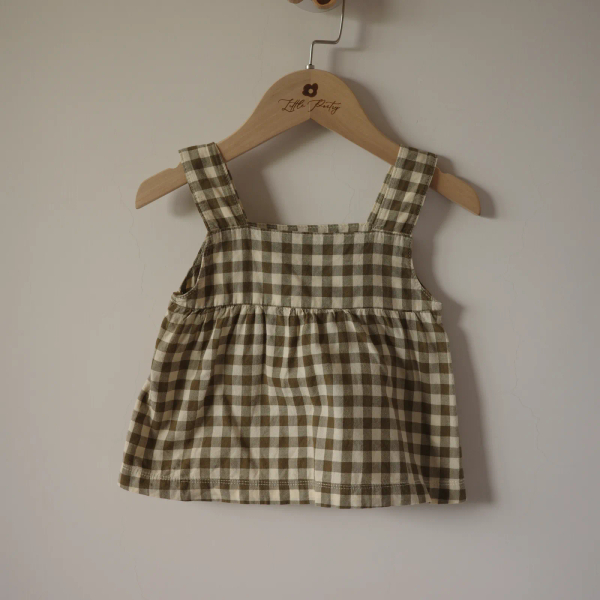 Olive Gingham Dolce Top（限ning＿closet 下單） image 1 of 0
