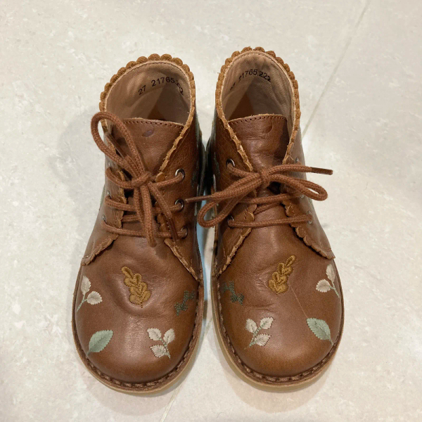 Petit nord 棕色刺繡短靴 image 1 of 0