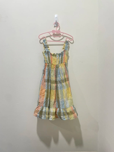 彩格荷葉邊洋裝 image 1 of 0