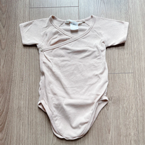 有機棉和服式短袖包屁衣 膚色 2y image 1 of 0