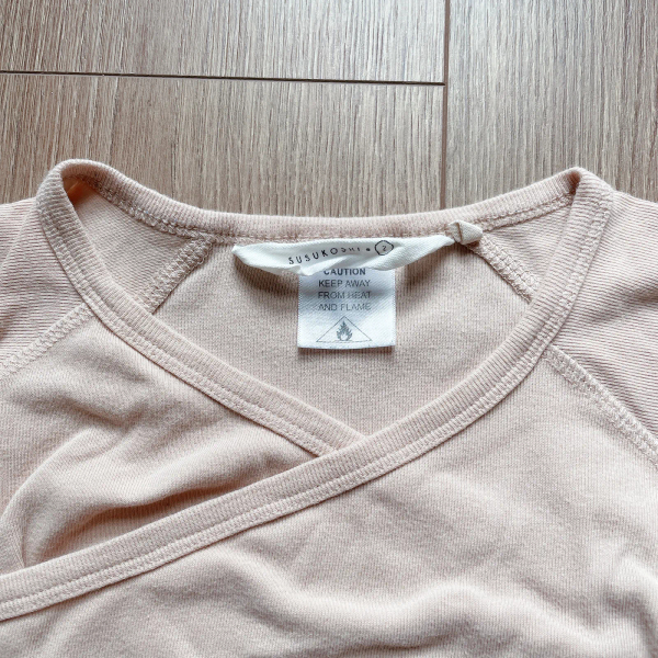 有機棉和服式短袖包屁衣 膚色 2y image 1 of 0
