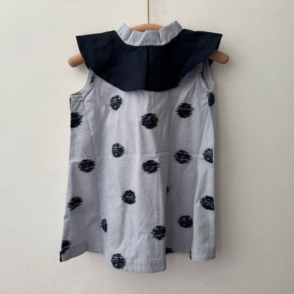 DOLLY DRESS SLEEVELESS - LINEN NAVY/BLUE CANDY image 1 of 0
