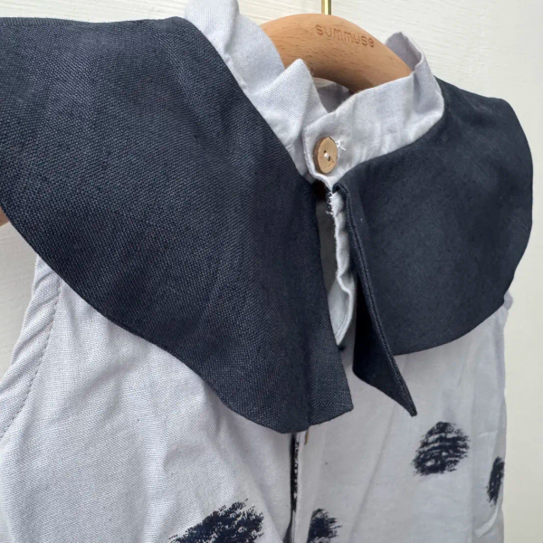 DOLLY DRESS SLEEVELESS - LINEN NAVY/BLUE CANDY image 1 of 0