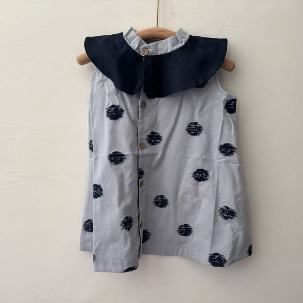 DOLLY DRESS SLEEVELESS - LINEN NAVY/BLUE CANDY image 1 of 0