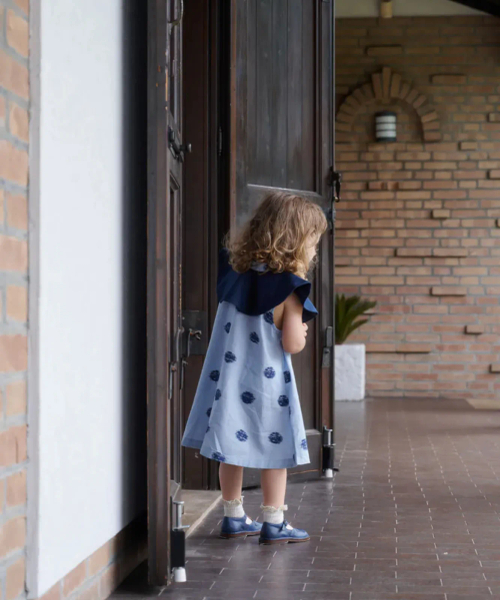 DOLLY DRESS SLEEVELESS - LINEN NAVY/BLUE CANDY image 1 of 0