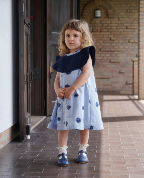 DOLLY DRESS SLEEVELESS - LINEN NAVY/BLUE CANDY image 1 of 0