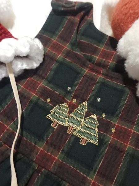 聖誕節限定 刺繡格紋吊帶洋裝 image 1 of 0
