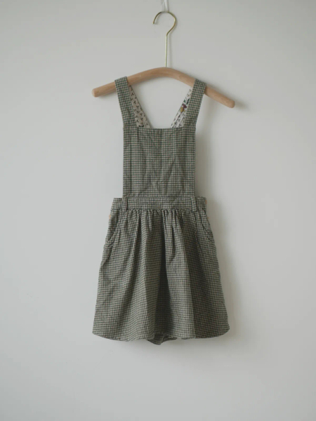 綠色格紋吊帶裙 (可調3個長度) image 1 of 0