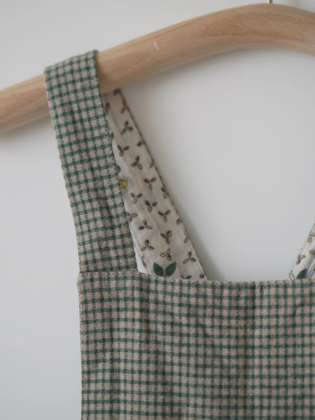 綠色格紋吊帶裙 (可調3個長度) image 1 of 0