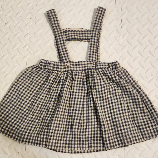 經典格紋刺繡吊帶裙 (長度可調) image 1 of 0