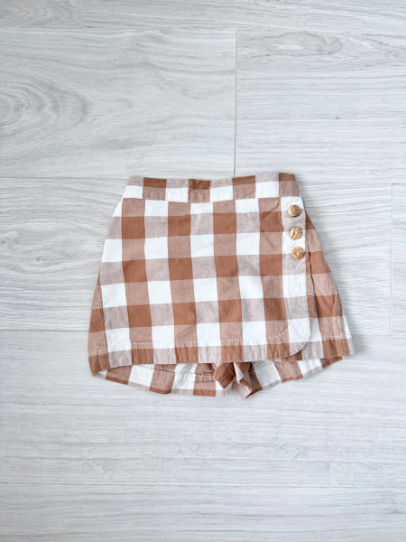 Olive skort - gingham image 1 of 0