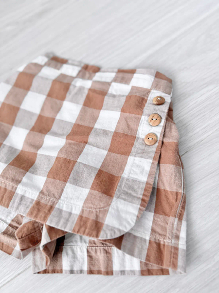 Olive skort - gingham image 1 of 0
