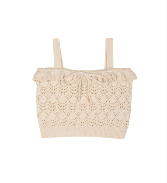Rita Crochet 復古輕針織鏤空荷葉飾邊細肩套裝 image 1 of 0