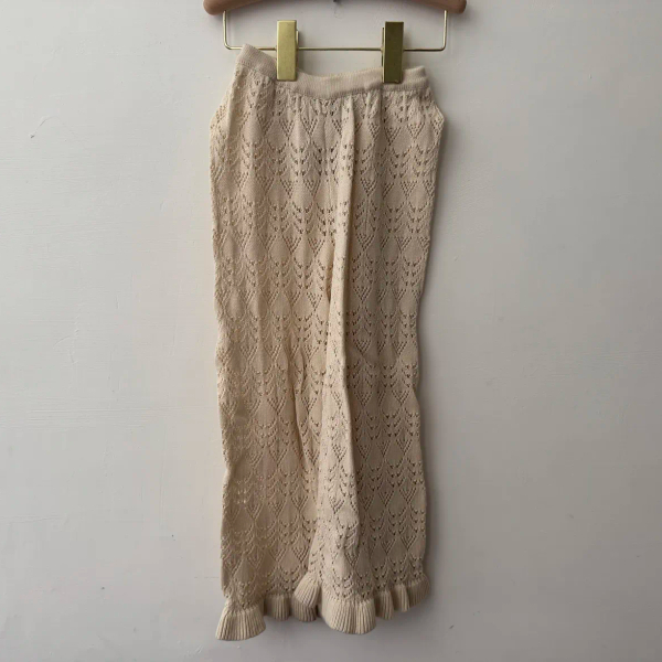 Rita Crochet 復古輕針織鏤空荷葉飾邊細肩套裝 image 1 of 0