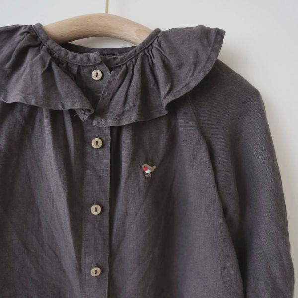 小鳥刺繡亞麻上衣 image 1 of 0